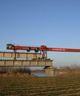 Construction of railway girders by DJ type railway bridge erecting machine